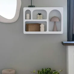 Meubles De Salon·Etagères Murales|Meubles De Rangement·Etagères Murales|TALLINN Etagère murale blanche, 4 niches
