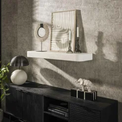 Meubles De Salon·Etagères Murales|Meubles De Rangement·Etagères Murales|TAJ Etagère murale blanche en marbre composite forme organique 44 cm