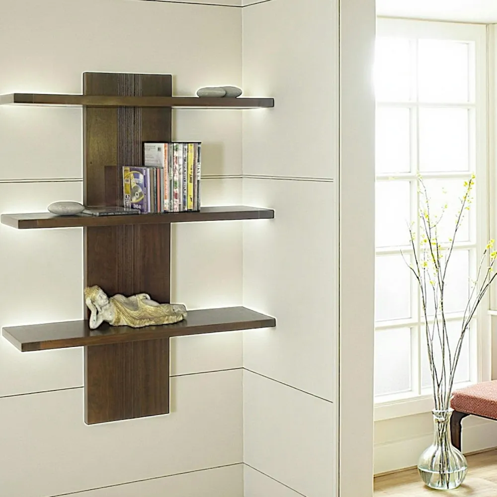 Meubles De Salon·Etagères Murales|Meubles De Rangement·Etagères Murales|Gala Etagère murale moderne hévéa massif 75cm