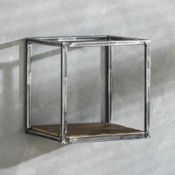 Meubles De Salon·Etagères Murales|Meubles De Rangement·Etagères Murales|OMSK Etagère verticale bois recyclé brut métal vieilli 3 niveaux