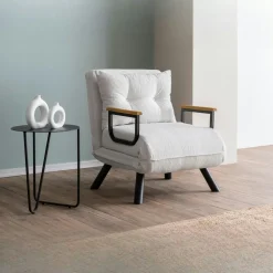 Fauteuils En Tissu|Fauteuils Convertibles|MODI Fauteuil convertible bleu - coussin assorti