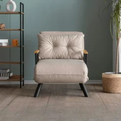 Fauteuils En Tissu|Fauteuils Convertibles|MODI Fauteuil convertible bleu - coussin assorti