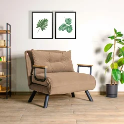 Fauteuils En Tissu|Fauteuils Convertibles|MODI Fauteuil convertible bleu - coussin assorti