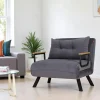 Fauteuils En Tissu|Fauteuils Convertibles|MODI Fauteuil convertible gris - coussin assorti