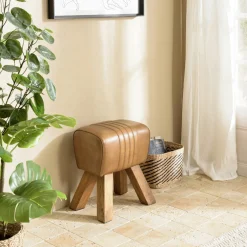 Meubles De Bureau·Fauteuils De Bureau|Chaises Avec Accoudoirs|TIM Fauteuil cuir et rotin havane pied luge arrondi (lot de 2)