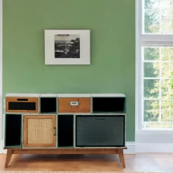 Meubles De Bureau·Fauteuils De Bureau|TIM Fauteuil de bureau à roulettes cuir havane et bois