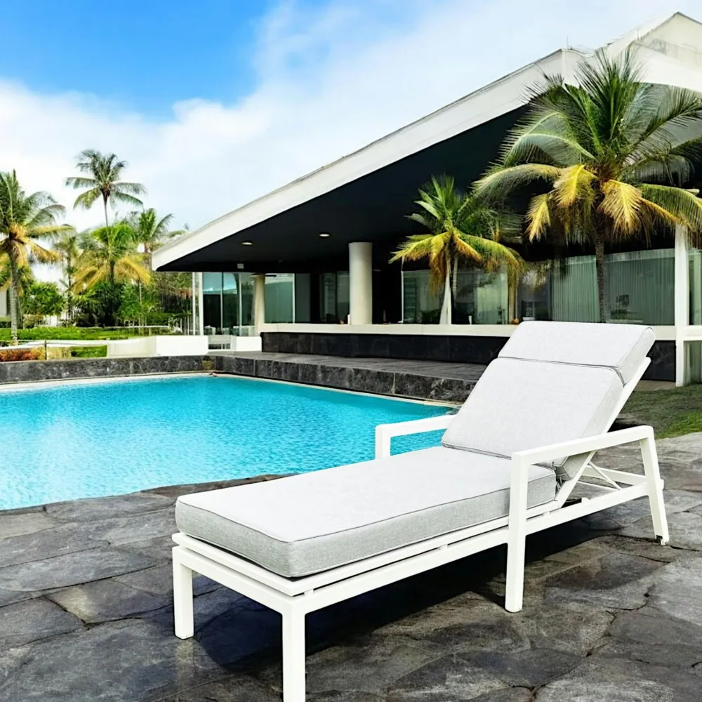 Chaises De Jardin|Meubles En Aluminium Brafab|Oslo Fauteuil de jardin en aluminium avec dossier réglable blanc (lot de 2)