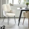 Chaises Contemporaines|Meubles De Cuisine·Chaises|LIGURIE Fauteuil de table beige à dossier ouvert (lot de 2)