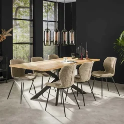 Chaises Contemporaines|Meubles De Cuisine·Chaises|TIM Fauteuil de table contemporain tissu gris clair (lot de 2)