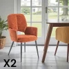 Meubles De Cuisine·Chaises|Chaises Contemporaines|LIGURIE Fauteuil de table rouille à dossier ouvert (lot de 2)