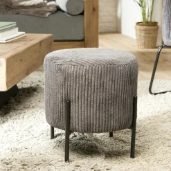 Fauteuils En Tissu|TIM Fauteuil gris anthracite en velours côtelé