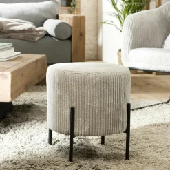 Fauteuils En Tissu|TIM Fauteuil gris anthracite en velours côtelé