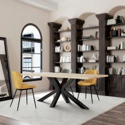 Chaises Capitonnées|Chaises Velours|IENA Fauteuil pivotant bi-matière, couleur grise (lot de 2)