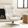 Fauteuils En Tissu|BERLIN Fauteuil pivotant confort, couleur blanc naturel