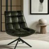 Fauteuils Vintage|KERALA Fauteuil pivotant gris anthracite - confort salon