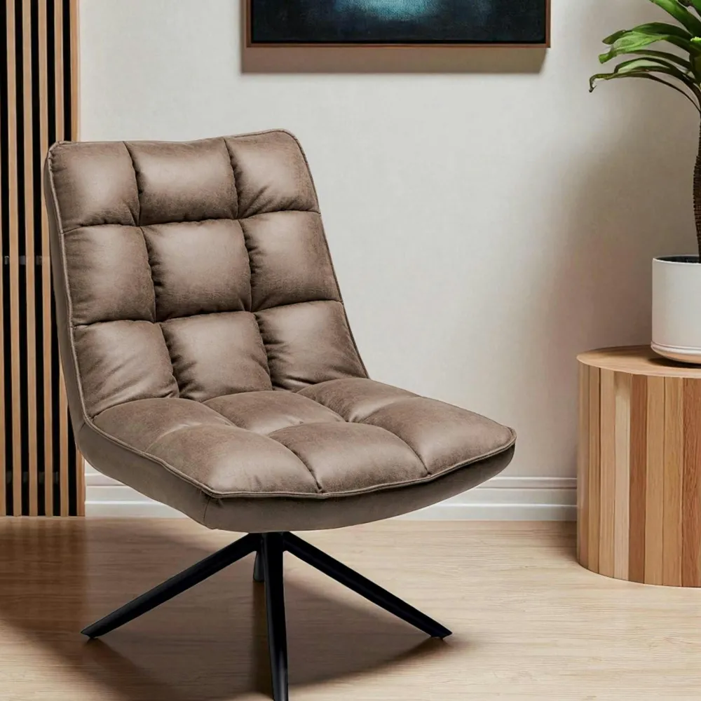 Fauteuils Vintage|KERALA Fauteuil pivotant gris anthracite - confort salon