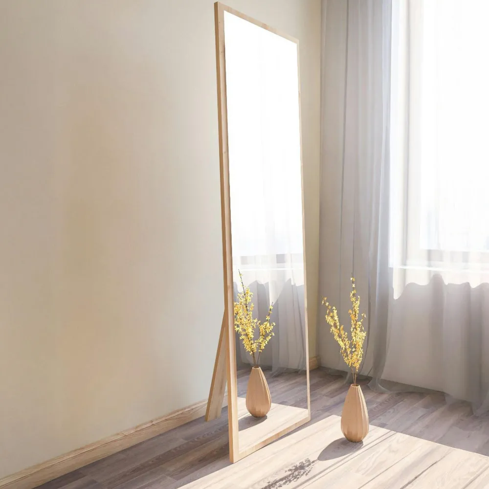 Miroirs|CODY Grand miroir plein pied effet bois style moderne 160 cm