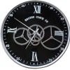 Horloges| Horloge engrenages argent fond noir Boston