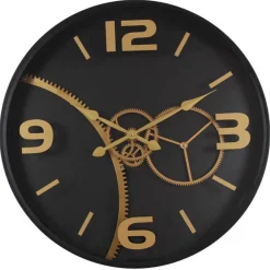 Horloges| Horloge engrenages noir et or