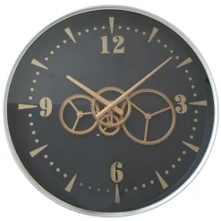Horloges| Horloge murale noire et or moderne