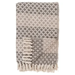 Textile·Plaids / Jetés|FALLON Jeté de canapé beige & marron – losanges, 130x180 cm