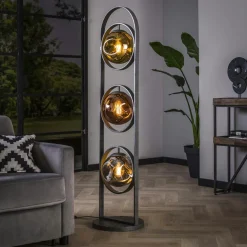 Lampadaires|Lampes À Poser·Lampe Style Industriel|Niagara Lampadaire d'angle 5 abat-jour en verre déformé