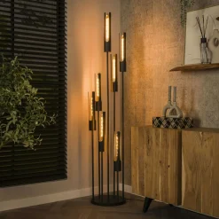 Lampadaires|Lampes À Poser·Lampe Style Industriel|RALF Lampadaire décoratif en métal effet toile H 92 cm