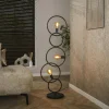 Lampadaires|TRIBECA Lampadaire de salon noir – 5 anneaux design