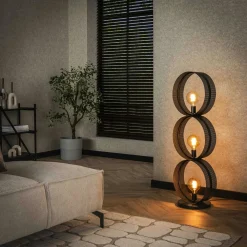 Lampadaires|Lampes À Poser·Lampe Style Industriel|RALF Lampadaire design 3 anneaux en métal perforé