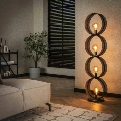 Lampadaires|Lampes À Poser·Lampe Style Industriel|RALF Lampadaire design 3 anneaux en métal perforé