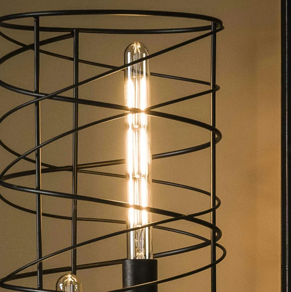 Lampadaires|RALF Lampadaire design en verre chromé, 3 abat-jour cylindriques