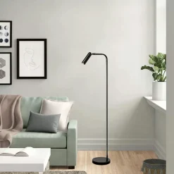 Lampadaires|SILE Lampadaire design noir minimaliste à tête orientable