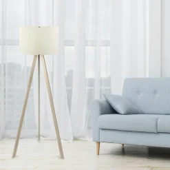 Lampadaires|Lucknow Lampadaire en bois de manguier ajouré 3 lampes