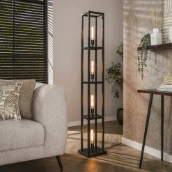 Lampadaires|Lampes À Poser·Lampe Style Industriel|TRIBECA Lampadaire tour beige style moderne, 4 ampoules