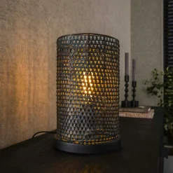 Lampes À Poser·Lampe Style Industriel|TRIBECA Lampe de salon avec abat-jour effet maille