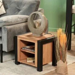 Lits Industriels|Lits 2 Places|FERSCOTT 2 Lit 2 personnes en bois de chêne et métal 160 cm