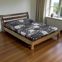 Lits 2 Places|Maori Lit 2 places façon futon Hévéa pour couchage 140x190 214x157x80cm