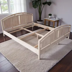 Lits 2 Places|Maori Lit 2 places Hévéa pour couchage 180x200, tête et pied de lit arrondis 190x210x95cm TRADITION