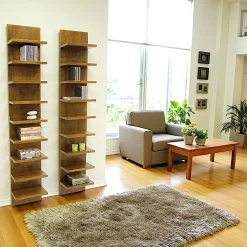 Meubles De Salon·Etagères Murales|Meubles De Rangement·Etagères Murales|Tradition Lot de 2 colonnes murales hévéa 30x18x162cm