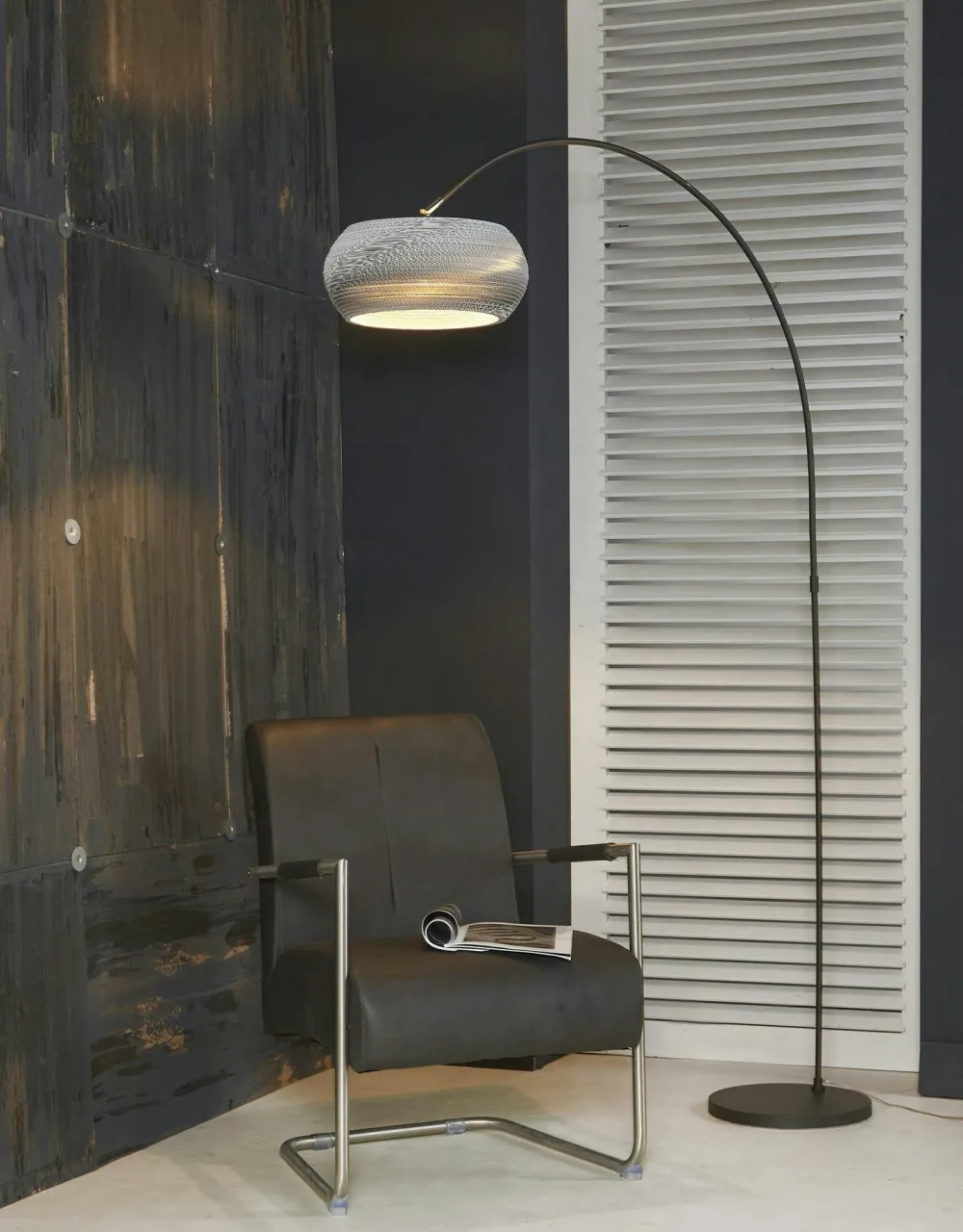 Lampadaires| Luminaire arc contemporain blanc