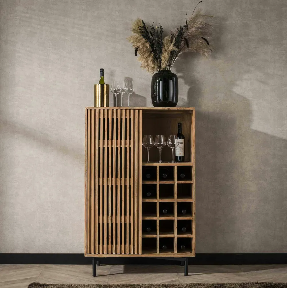 Meubles D'Entrée·Vestiaires|Meubles D'Entrée·Vestiaires / Meubles À Chaussures|Docker Meuble à chaussures hévéa recyclé naturel et métal noirci 7 tiroirs 65X40X150cm