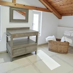 Meubles De Salle De Bains·Rangement Salle De Bains|Olga Meuble bas 2 tiroirs salle de bain hévéa 90cm