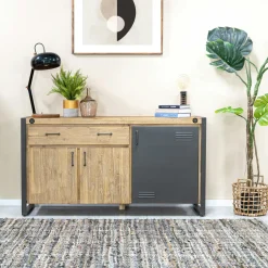 Buffets Industriels|Buffets Industriels|Brooklyn Meuble de Rangement style industriel en bois et métal