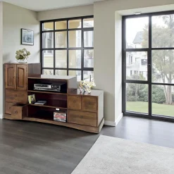 Buffets En Bois|Buffets En Bois|Maori Meuble escalier 6 tiroirs hévéa 150x45x89cm