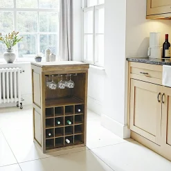 Meubles De Salle À Manger·Meubles Bar|Tradition Meuble range bouteilles et verres hévéa 49x38x88cm