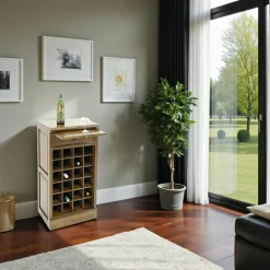 Meubles De Salle À Manger·Meubles Bar|Tradition Meuble range bouteilles et verres hévéa 49x38x88cm