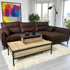 Meubles Tv En Bois|ESSEN Meuble TV 2 portes chêne blanc décor graphique