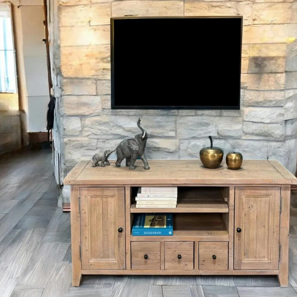 Univers Déco·Maison De Campagne|Meubles Tv En Bois|SALERNE Meuble tv avec rangement bois recyclé clair