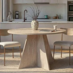 Meubles Tv En Bois|MARFA Meuble TV avec rangement - effet travertin