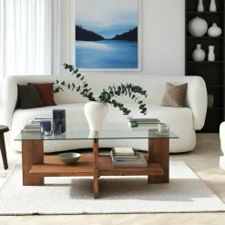 Meubles Tv En Bois|MARFA Meuble TV avec rangement - effet travertin